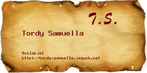 Tordy Samuella névjegykártya